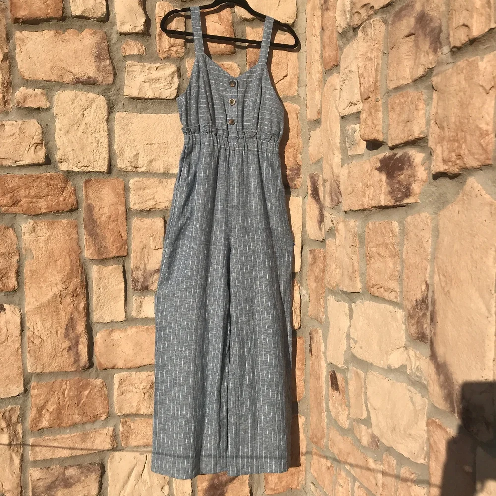 Striped Linen Jumpsuit Romeo & Juliet Couture NWT Spring Summer Fashion - Picture 2 of 8